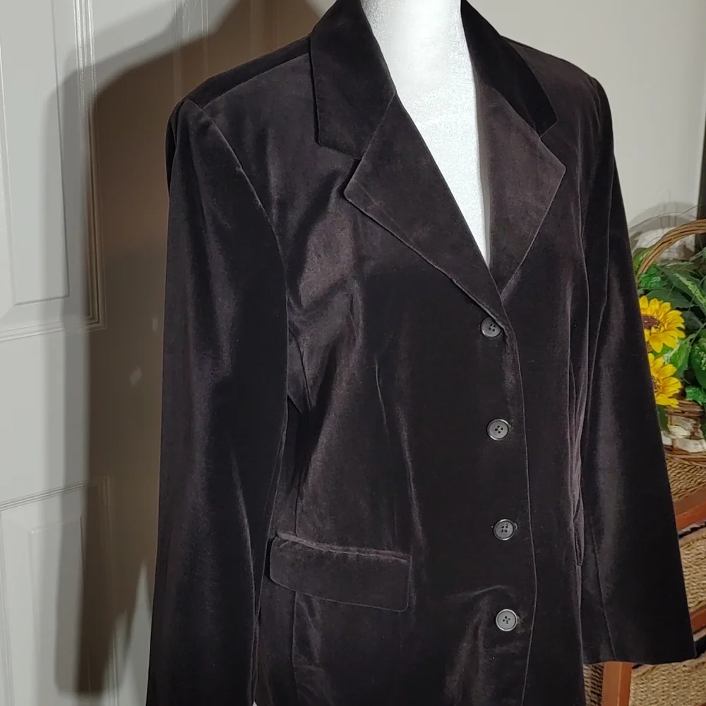 HAROLD'S Vintage Brown Velvet Blazer - Picture 2 of 13